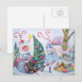 „Christmas in Wonderland“ Postcard Feiertagspostkarte (Vorne/Hinten)