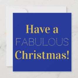 Christmas Indigo Blue Gold Tyopgraphy Foto Feiertagskarte
