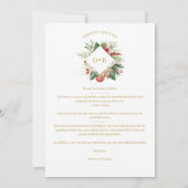 Christmas Initials Floral 2 Photos Collage Fancy Save The Date (Rückseite)