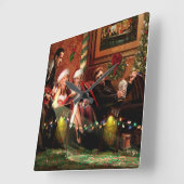 Christmas Interlude Quadratische Wanduhr (Winkel)