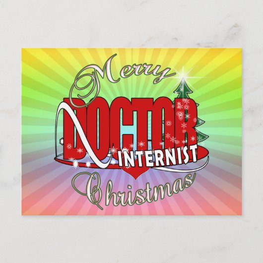 CHRISTMAS INTERNIST FEIERTAGSPOSTKARTE (Vorderseite)