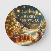 Christmas into your home Wall Clock Runde Wanduhr (Vorderseite)