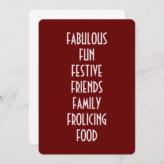 CHRISTMAS INVITATION DEFINIERT ALLE FERIENPARTEIEN EINLADUNG (Vorne/Hinten)