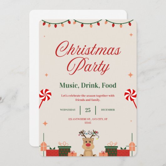 Christmas Invitation Einladung (Vorne/Hinten)