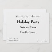 Christmas Invitation Einladung (Rückseite)