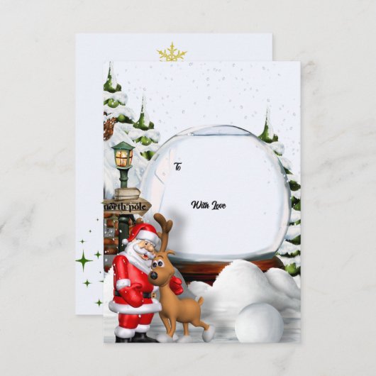 Christmas Invitation – Santa & Reindeer Winter Einladung (Vorne/Hinten)