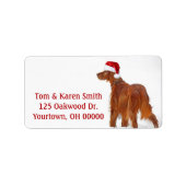 Christmas Irish Setter Adressaufkleber (Vorne)