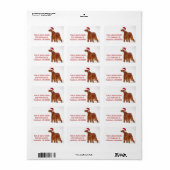 Christmas Irish Setter Adressaufkleber (Vorne)