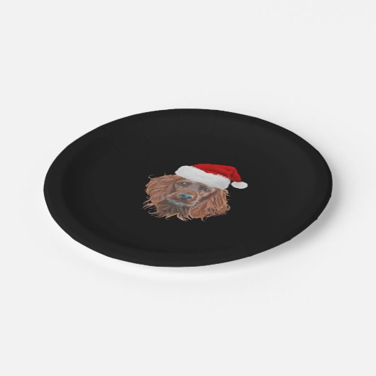 Christmas Irish Setter Classic T - Shirt Pappteller (Schrägansicht)