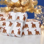 Christmas Irish Setter Geschenkpapier<br><div class="desc">Irish Setter Hund in Schneeflocken mit Hut des Weihnachtsmanns.</div>