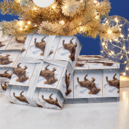 Christmas Irish Setter Making a Snow Angel Geschenkpapier