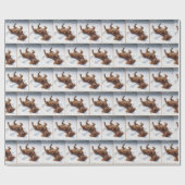 Christmas Irish Setter Making a Snow Angel Geschenkpapier (Flach)