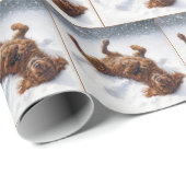 Christmas Irish Setter Making a Snow Angel Geschenkpapier (Rolleneckpunkt)