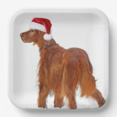 Christmas Irish Setter Pappteller (Vorderseite)
