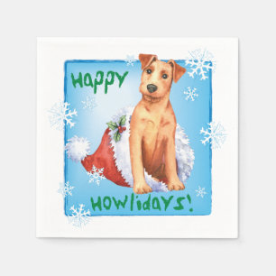 Christmas Irish Terrier Napkins Serviette
