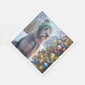 Christmas Irish Wolfhound mit Baum Serviette (Ecke)