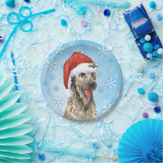 Christmas Irish Wolfhound Pappteller (Party)