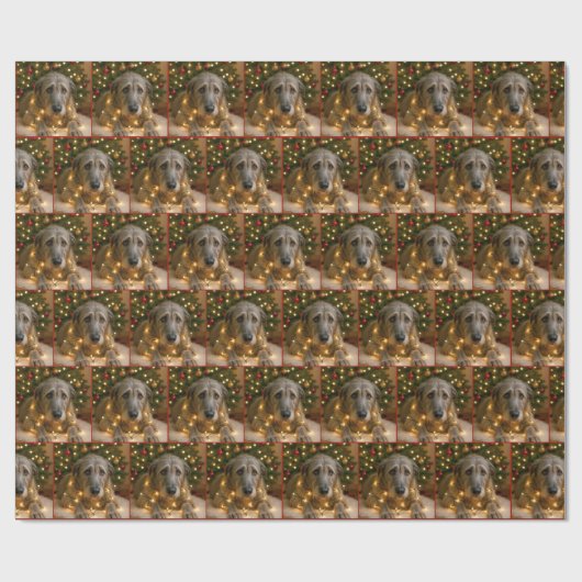 Christmas Irish Wolfhound Tangled In Lights Geschenkpapier (Flach)
