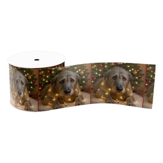 Christmas Irish Wolfhound Tangled In Lights Ripsband (Spule)