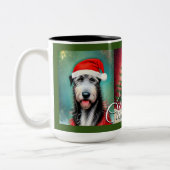 Christmas Irish Wolfhounds and Tree Zweifarbige Tasse (Links)