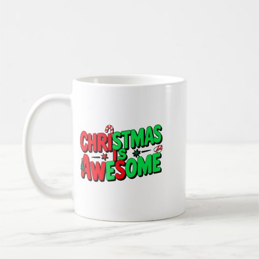 Christmas Is Awesome Digital Art Design _1 Kaffeetasse (Links)