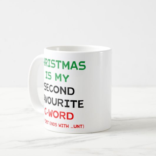 Christmas Is My Second Favourite C Word Mug Kaffeetasse (Vorderseite Links)