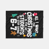 Christmas Is My Students To Stop Saying 67 _ Aweso Fleecedecke (Vorderseite (Horizontal))