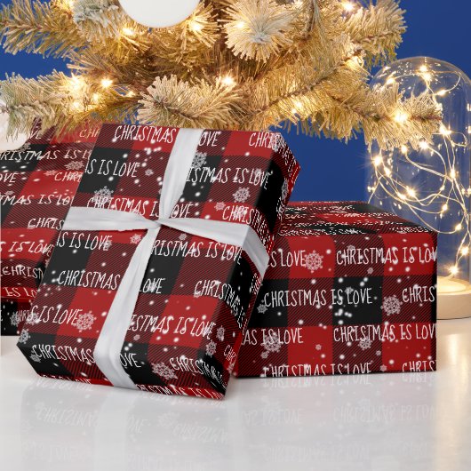 CHRISTMAS IST LIEBE und Schneeflocken Geschenkpapier (Feiertage)