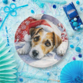 Christmas Jack Russell Paper Plate Pappteller (Party)