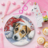 Christmas Jack Russell Paper Plate Pappteller (Party)