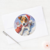 Christmas Jack Russell Round Sticker (Umschlag)