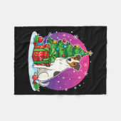 Christmas Jack Russell Santa Hat Xmas Jack Russell Fleecedecke (Vorderseite (Horizontal))