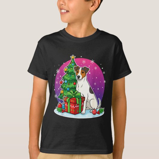 Christmas Jack Russell Santa Hat Xmas Jack Russell T-Shirt (Vorderseite)