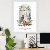 Christmas Jar Mystical Deer & Bouquet Poster (Heimbüro)