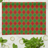 Christmas Jester Diamond Holiday Pattern Geschirrtuch (Gefaltet)