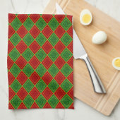 Christmas Jester Diamond Holiday Pattern Geschirrtuch (Viertel Falte)
