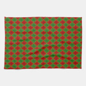 Christmas Jester Diamond Holiday Pattern Geschirrtuch (Horizontal)