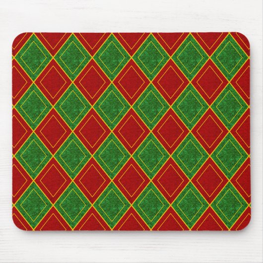 Christmas Jester Diamond Holiday Pattern Mousepad (Vorne)