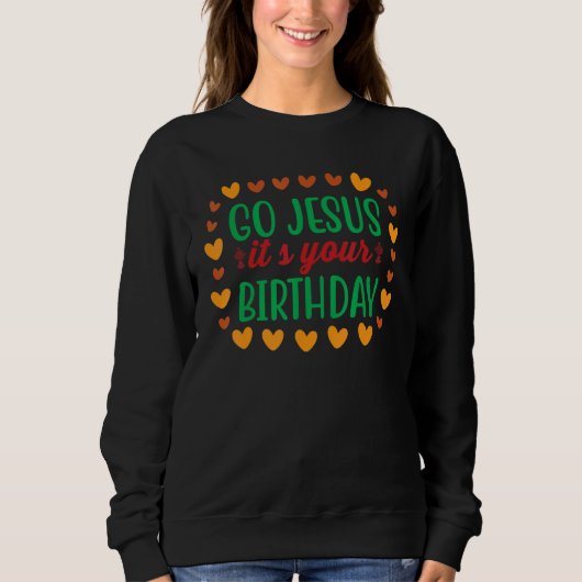 Christmas Jesus Cookies Mistletoe Snowman Present Sweatshirt (Vorderseite)