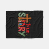 Christmas Jesus Cross Religious Christian Xmas Tru Fleecedecke (Vorderseite (Horizontal))