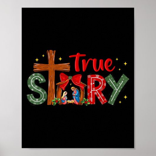 Christmas Jesus Cross Religious Christian Xmas Tru Poster (Vorne)