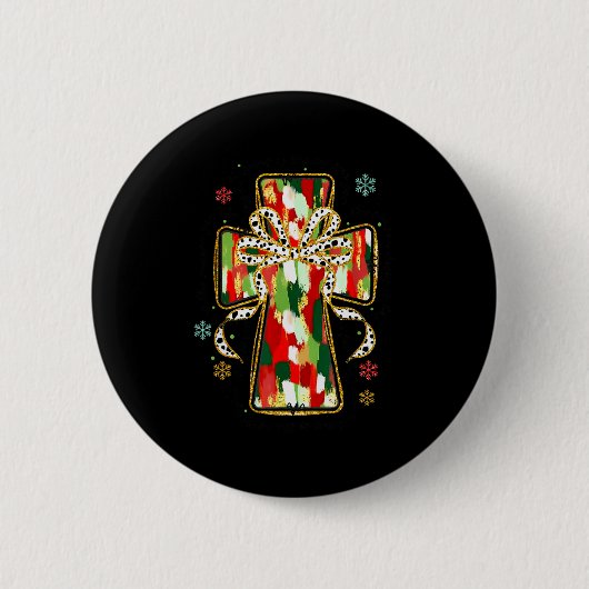 Christmas Jesus Is The Reason Christian Cross Coqu Button (Vorderseite)