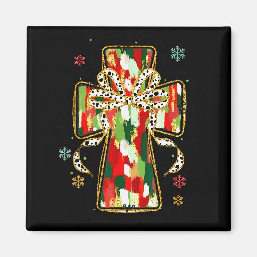 Christmas Jesus Is The Reason Christian Cross Coqu Magnet (Vorne)