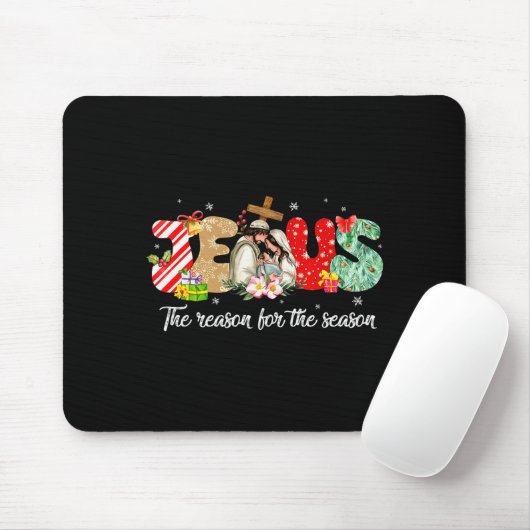Christmas Jesus Is The Reason For The Season Jesus Mousepad (Mit Mouse)