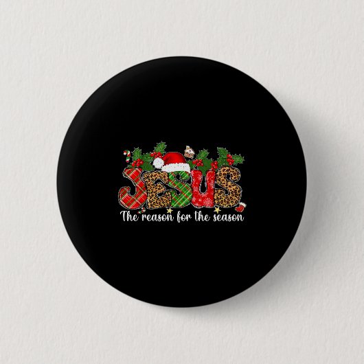 Christmas Jesus Reason Season Xmas Christian Men W Button (Vorderseite)