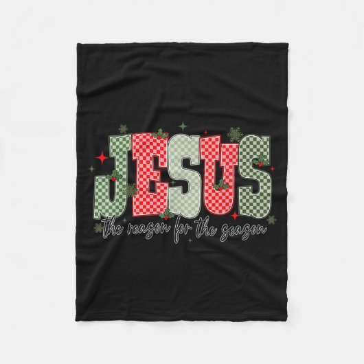 Christmas Jesus Reason Season Xmas Christian Men W Fleecedecke (Vorderseite)