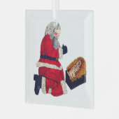 CHRISTMAS JESUS UND SANTA ORNAMENT AUS GLAS (Vorderseite links)