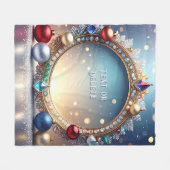 Christmas Jewel Frame Fleece Blanket (Vorderseite (Horizontal))