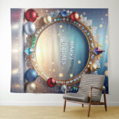Christmas Jewel Frame Holiday Backdrop Wandteppich (Beispiel (Horizontal))