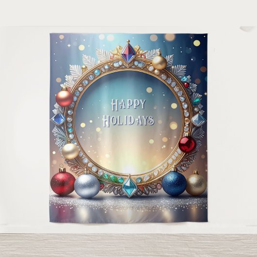Christmas Jewel Frame Holiday Backdrop Wandteppich (Vorderseite)